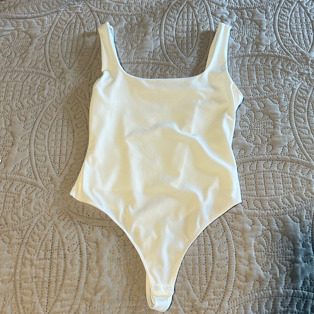 BYLT White Square Neck Body Suit